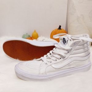 VANS Unisex All White High-Top Sneakers